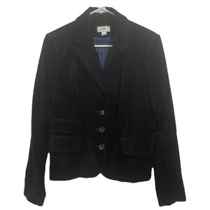 Ann Taylor Loft Womens Black Velvet Dressy Holiday Party‎ Blazer Dress Coat Sz.8